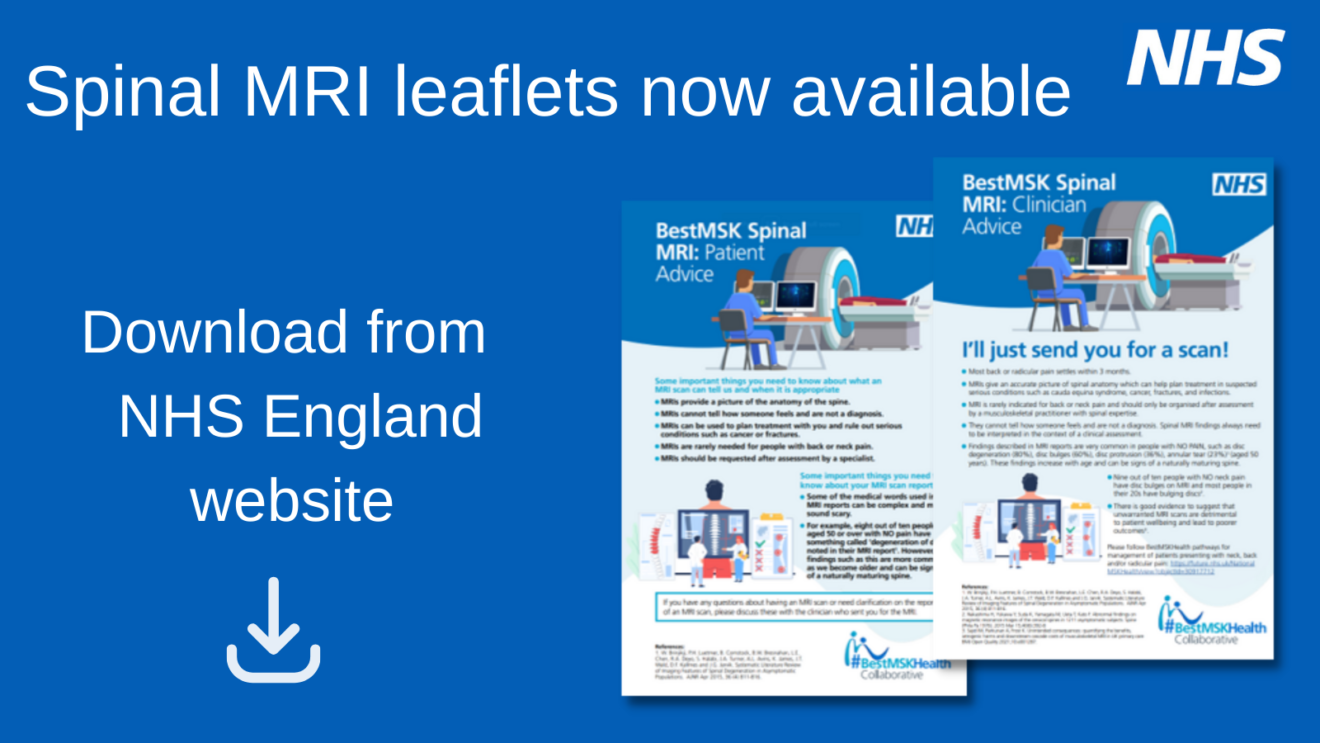 NHS England Spinal MRI leaflets published