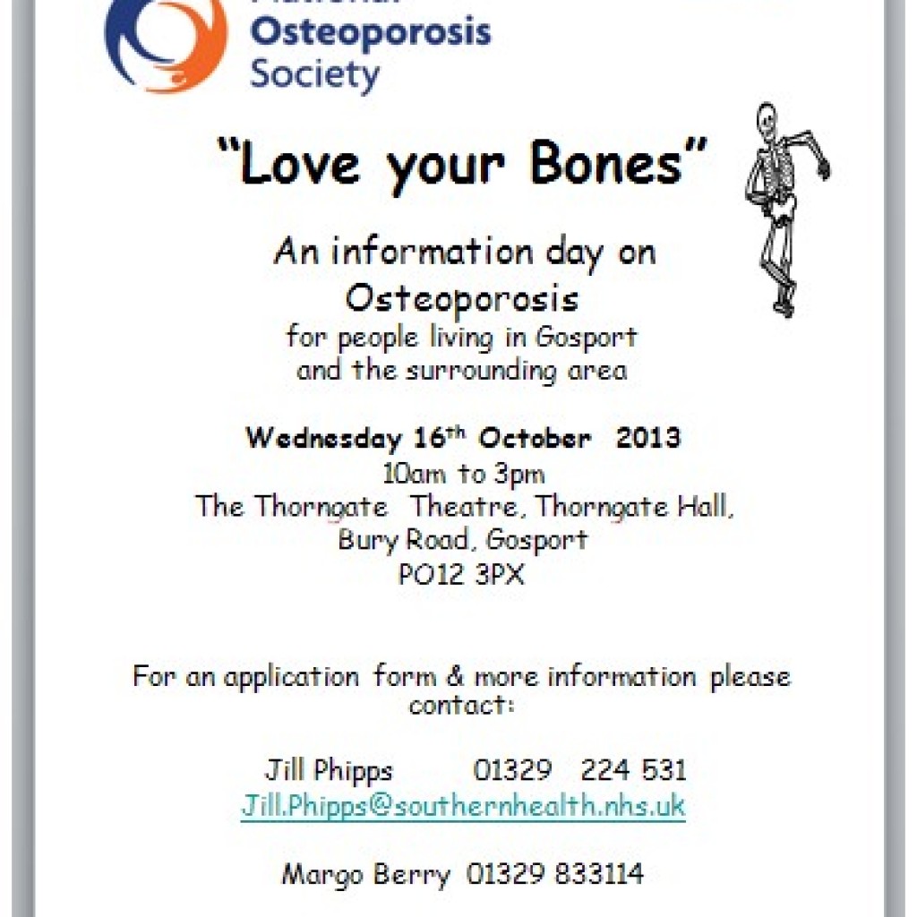 Poster for Love Your Bones Event in Gosport