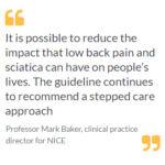 NICE publishes updated advice on treating low back pain