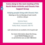 Arthritis support groups in Wales, Aug-Dec 2017