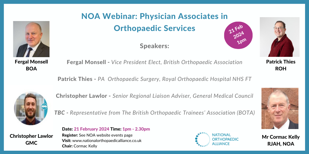 NOA webinar explores Physician Associates in Orthopaedic services