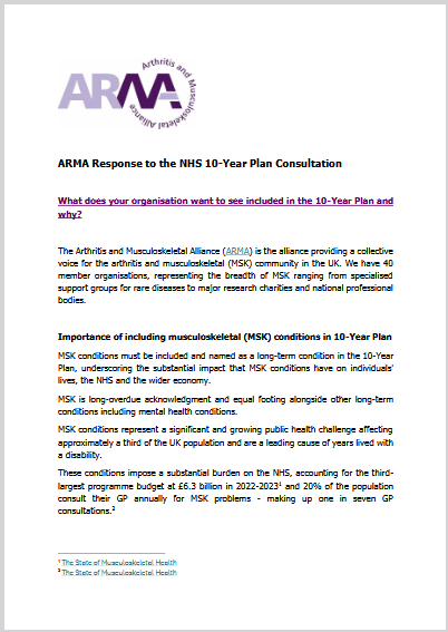 ARMA responds to NHS 10-Year Plan Consultation